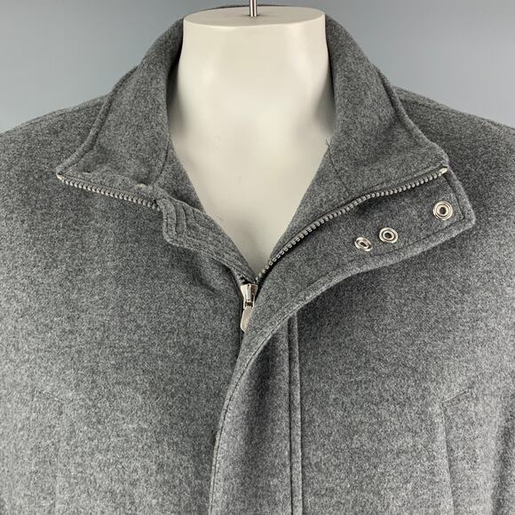 BRUNELLO CUCINELLI Size 46 Grey Cashmere Zip Snaps Jacket - Picture 2 of 12